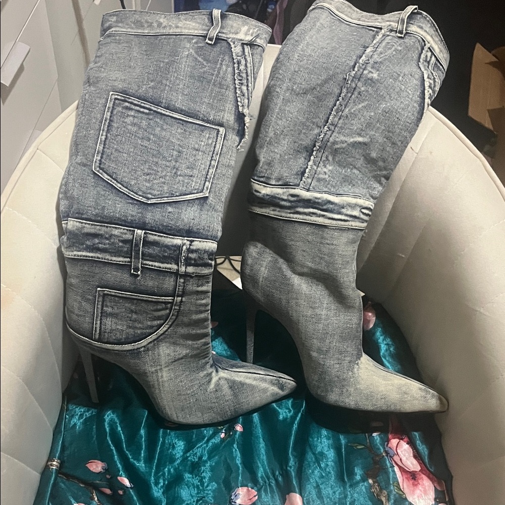 Stylish Denim Women's Boots
